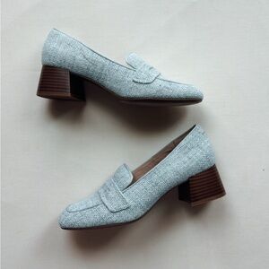 Kelly and Katie Tweed Square Toe Heels